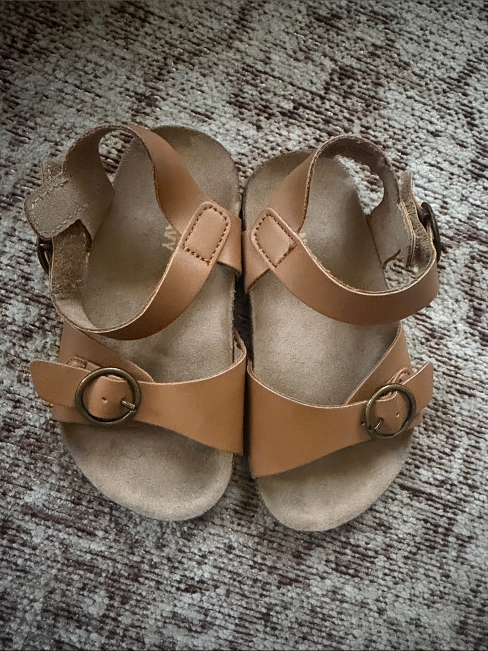 Old Navy Tan Brown Buckle Strap Kids Sandals